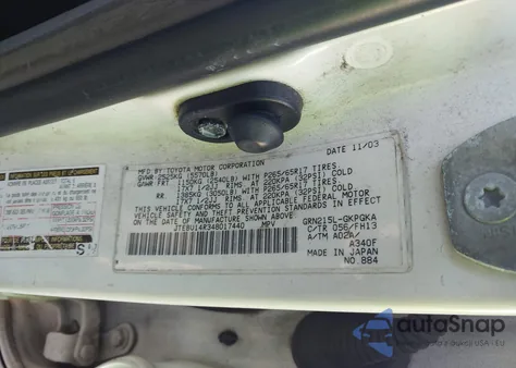 2004 Toyota 4Runner Sr5 Sport V6 z USA, uszkodzony, nr VIN JTEBU14R348017440